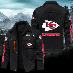Kansas City Chiefs Custom Name Casual Winter Corduroy Jacket VS05