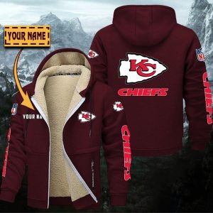 Kansas City Chiefs Custom Name High Quality Zip Hoodie VS05