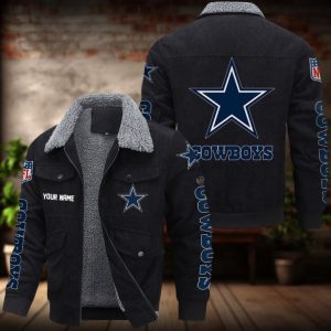 Dallas Cowboys Custom Name Casual Winter Corduroy Jacket VS04