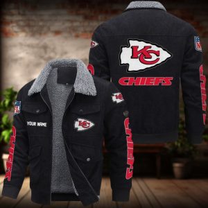 Kansas City Chiefs Custom Name Casual Winter Corduroy Jacket VS04