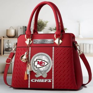 Kansas City Chiefs Custom Name Classic Leather Handbag VS4