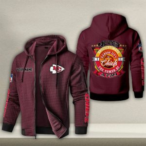 Kansas City Chiefs Custom Name High Quality Zip Hoodie VS03