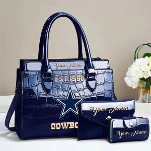 Dallas Cowboys Custom Name Classic Leather Handbag VS09