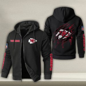 Kansas City Chiefs Custom Name High Quality Zip Hoodie VS01