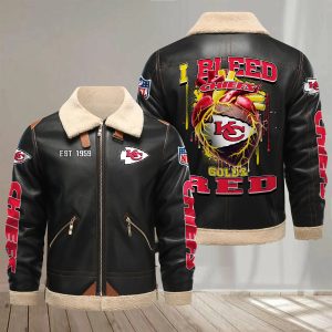 Kansas City Chiefs Designed Casual Winter Leather Jacket VS22