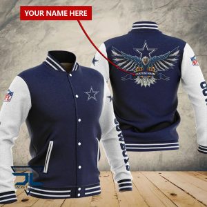 Dallas Cowboys Custom Name Baseball Jacket Full Color VS02