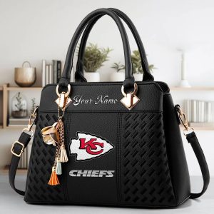 Kansas City Chiefs Custom Name Classic Leather Handbag VS3