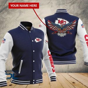 Kansas City Chiefs Custom Name Baseball Jacket Full Color VS01