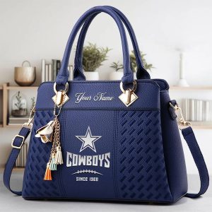 Dallas Cowboys Custom Name Classic Leather Handbag VS08