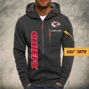 Kansas City Chiefs Custom Name High Quality Thick Hoodie Zip VS01