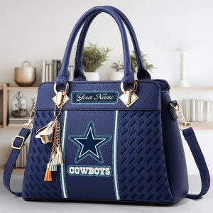 Dallas Cowboys Custom Name Classic Leather Handbag VS15