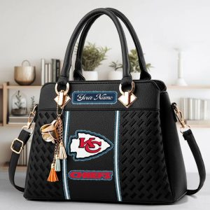 Kansas City Chiefs Custom Name Classic Leather Handbag VS1