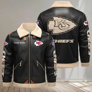 Kansas City Chiefs Custom Name Designed Casual Winter Leather Jacket VS18