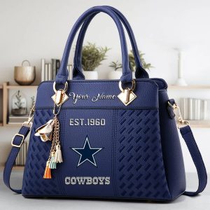 Dallas Cowboys Custom Name Classic Leather Handbag VS10