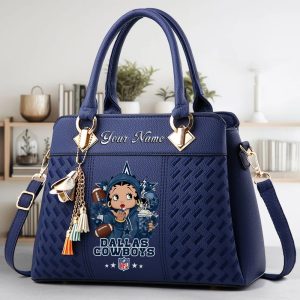 Dallas Cowboys Custom Name Classic Leather Handbag VS07