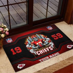 Kansas City Chiefs Home Sweet Home Personalized Doormat VS02