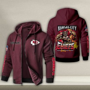 Kansas City Chiefs Custom Name High Quality Zip Hoodie VS04