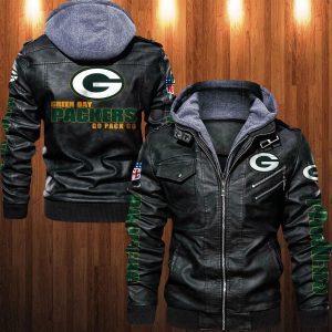 Green Bay Packers Designed Casual Winter Leather Jacket VS03