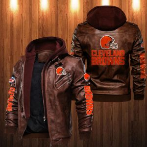 Cleveland Browns Designed Casual Winter Leather Jacket VS02