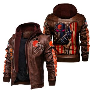 Cleveland Browns Designed Casual Winter Leather Jacket VS03