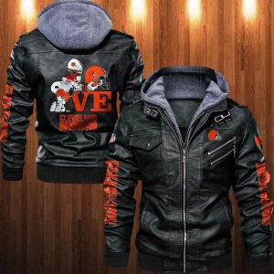 Cleveland Browns Designed Casual Winter Leather Jacket VS04