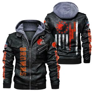 Cleveland Browns Designed Casual Winter Leather Jacket VS06