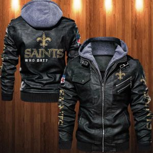 New Orleans Saints Designed Casual Winter Leather Jacket VS02