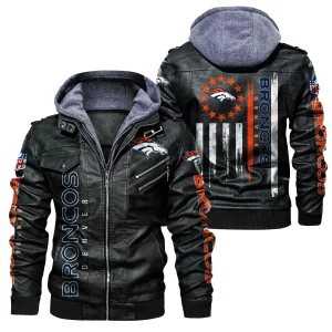 Denver Broncos Designed Casual Winter Leather Jacket VS02