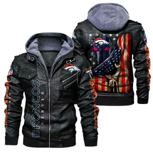 Denver Broncos Designed Casual Winter Leather Jacket VS04