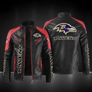 Baltimore Ravens Designed Casual Winter Biker Jacket