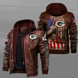 Green Bay Packers Designed Casual Winter Leather Jacket VS06