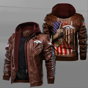 Denver Broncos Designed Casual Winter Leather Jacket VS06