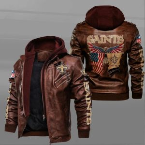 New Orleans Saints Designed Casual Winter Leather Jacket VS04
