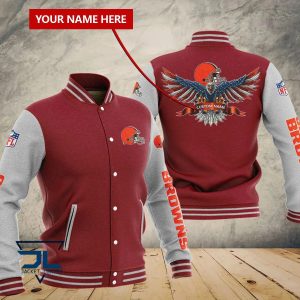 Cleveland Browns Custom Name Casual Baseball Jacket VS02