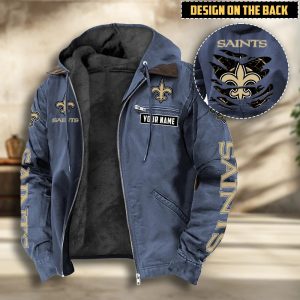 New Orleans Saints Custom Name Cotton Hoodie Jacket
