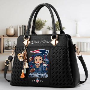 New England Patriots Custom Name Classic Leather Handbag VS03