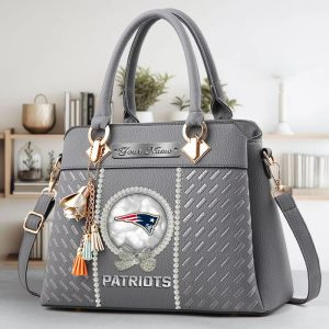 New England Patriots Custom Name Classic Leather Handbag VS04