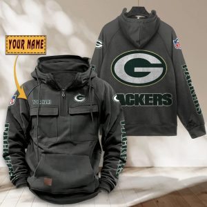 Green Bay Packers Custom Name High Quality Cotton Men Thick Hoodie