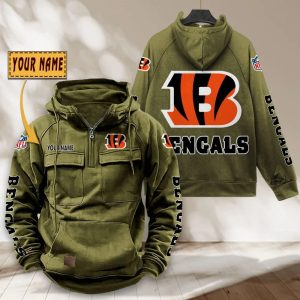 Cincinnati Bengals Custom Name High Quality Cotton Men Thick Hoodie
