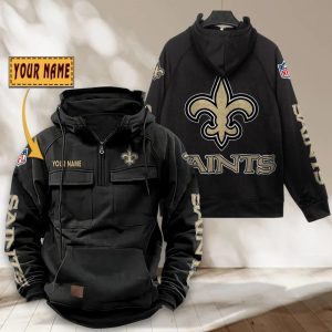 New Orleans Saints Custom Name High Quality Cotton Men Thick Hoodie