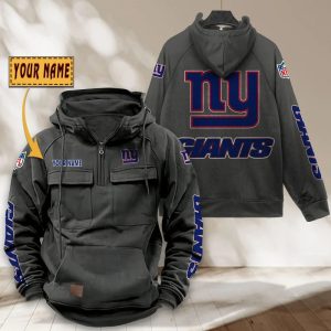 New York Giants Custom Name High Quality Cotton Men Thick Hoodie