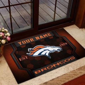 Denver Broncos Welcome Personalized Doormat VS03