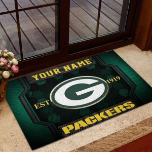 Green Bay Packers Custom Name Welcome Personalized Doormat VS02