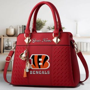 Cincinnati Bengals Custom Name Classic Leather Handbag VS05