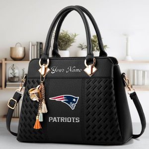 New England Patriots Custom Name Classic Leather Handbag VS05