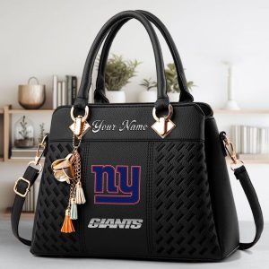 New York Giants Custom Name Classic Leather Handbag VS07