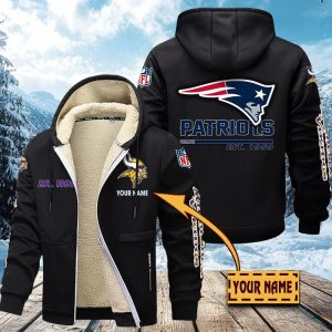 New England Patriots Custom Name Unisex Fleece Zip Hoodie VS01