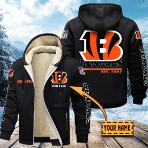 Cincinnati Bengals Custom Name Unisex Fleece Zip Hoodie VS01