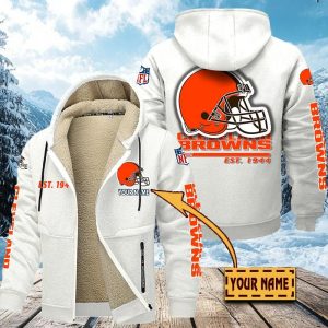 Cleveland Browns Custom Name Unisex Fleece Zip Hoodie VS01
