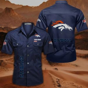 Denver Broncos Custom Name Military Cargo Cotton Shirts VS01